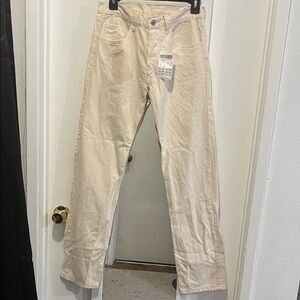 Women's Cream Straight Leg Pants